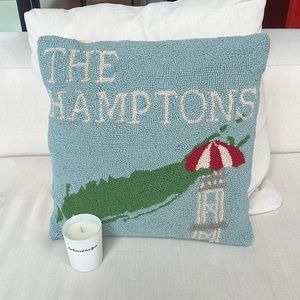 "The Hamptons" Wool & Velvet Throw Accent Pillow